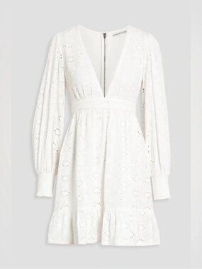 Alice + Olivia White Eyelet Mini Dress